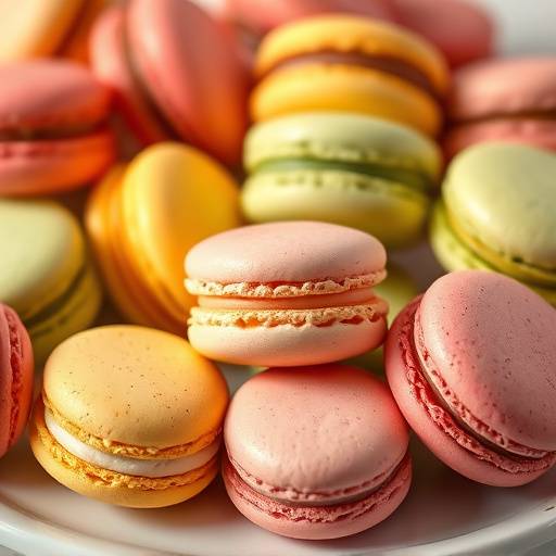 Assortiment coloré de macarons franäais fraîchement préparés