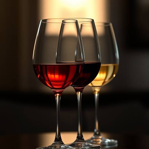 Plusieurs verres de vin remplis de vin rouge et blanc, prêts pour une dégustation.