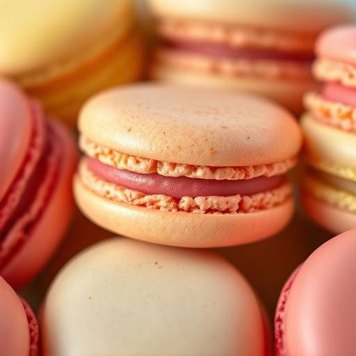 Préparation de coques de macarons colorées