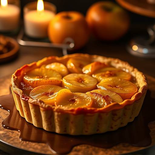 Tarte tatin aux pommes caramélisées servie chaude