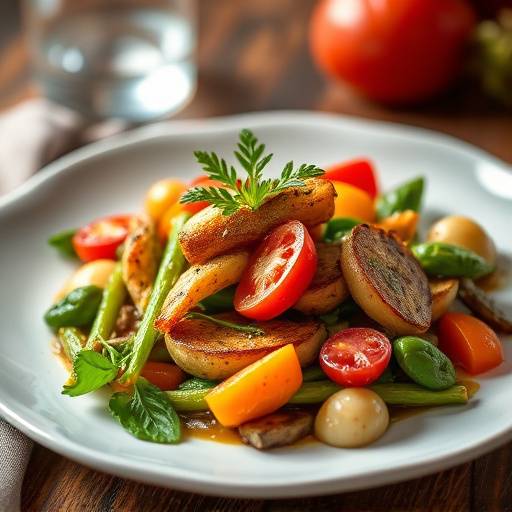 Un plat de légumes coloré et appétissant, typique de la cuisine végétarienne franäaise